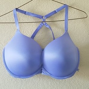 Blue/purple racetrack push up bra